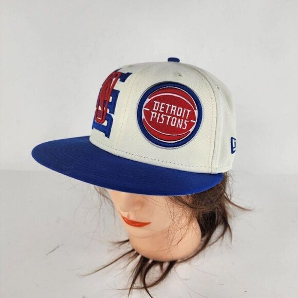 DETROIT PISTONS Draft 59FIFTY Fitted Closed Back New Era White Siz 7 Basketball - Picture 1 of 9